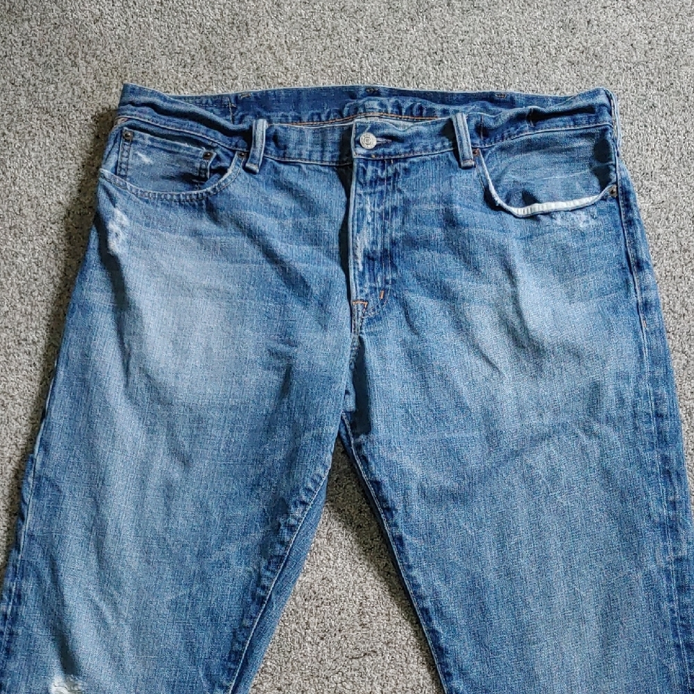 Y2K Ralph Lauren Men's Relaxed Fit Baggy Jeans Denim Distressed American Sz 38